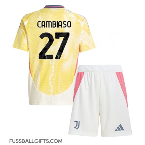 Juventus Andrea Cambiaso #27 Fußballbekleidung Auswärtstrikot Kinder 2024-25 Kurzarm (+ kurze hosen)